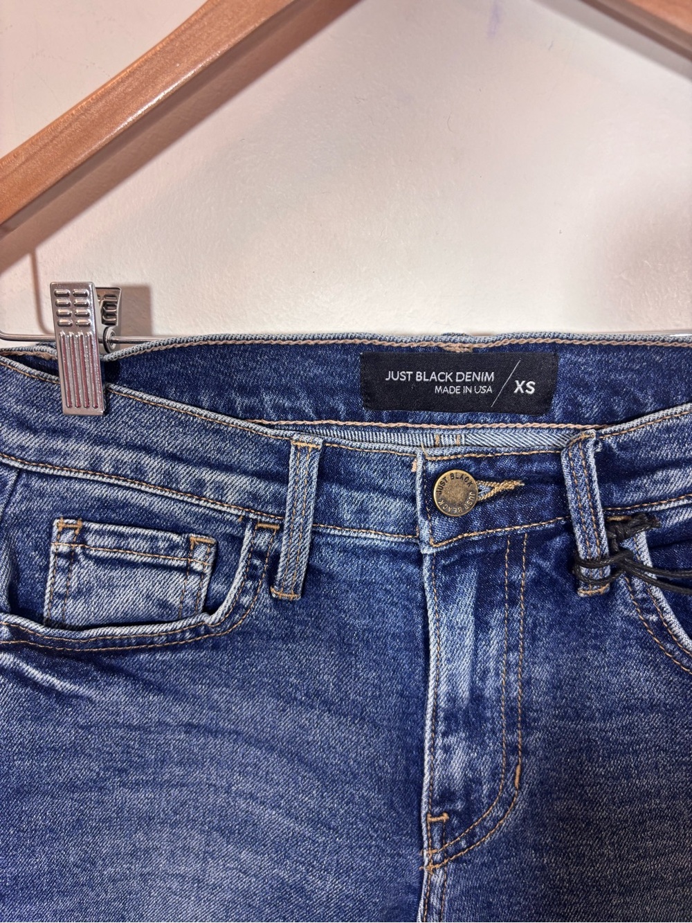 Just Black The Seamed Longer Short NWT XS Dark Denim BH522J Relaxed Elongted - Picture 8 of 16